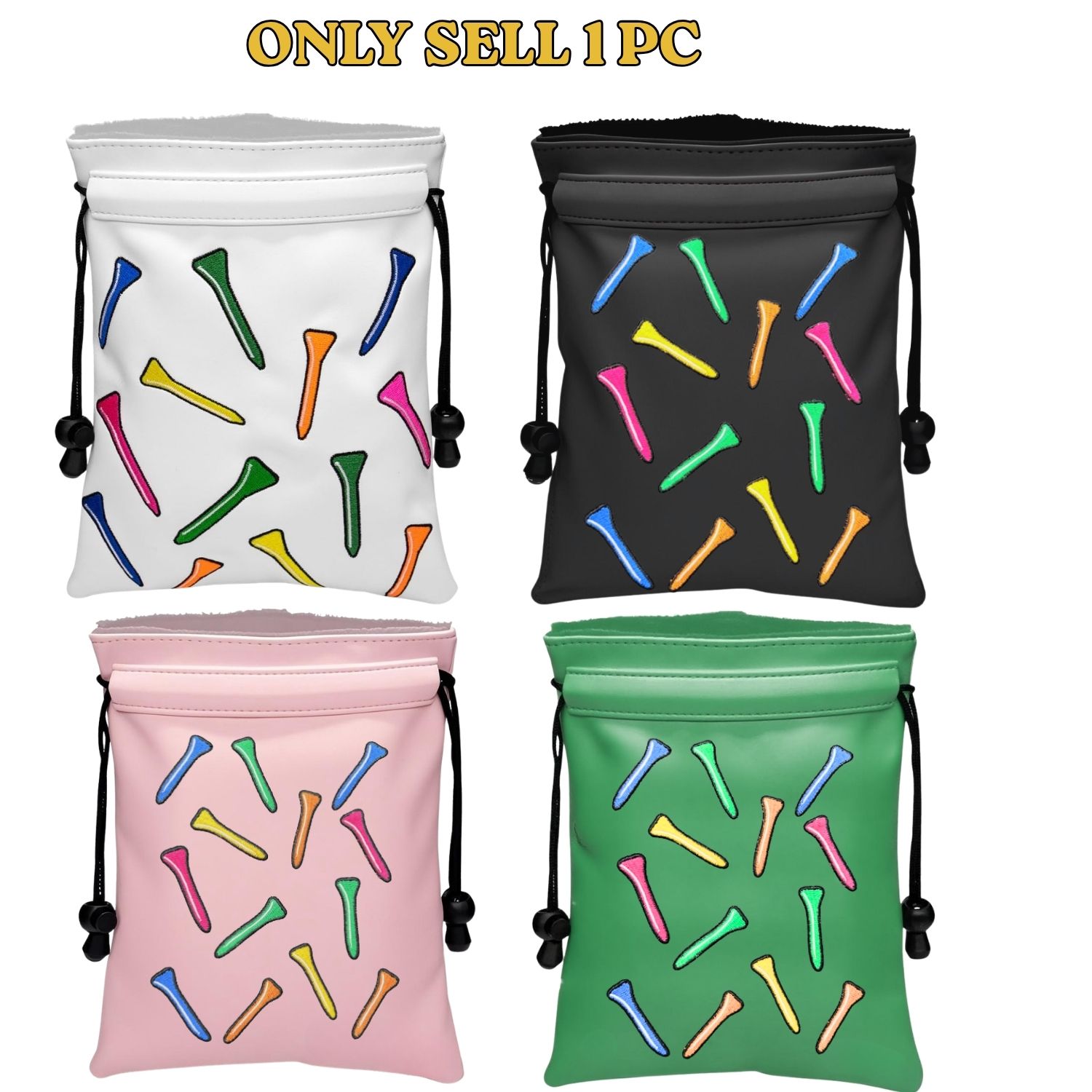 Golf Equipment Drawing - 재미있는 골프 귀중품 파우치 골프 티