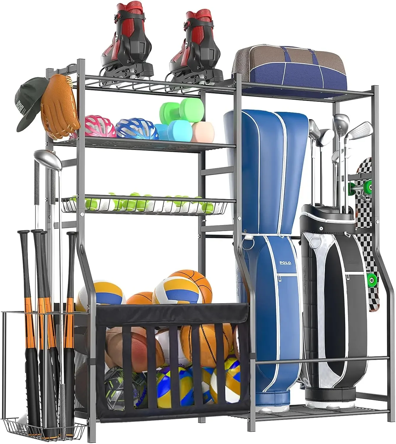 Golf Equipment Organizer For Garage - 헤비 듀티 차고 스포츠 장비 정리함