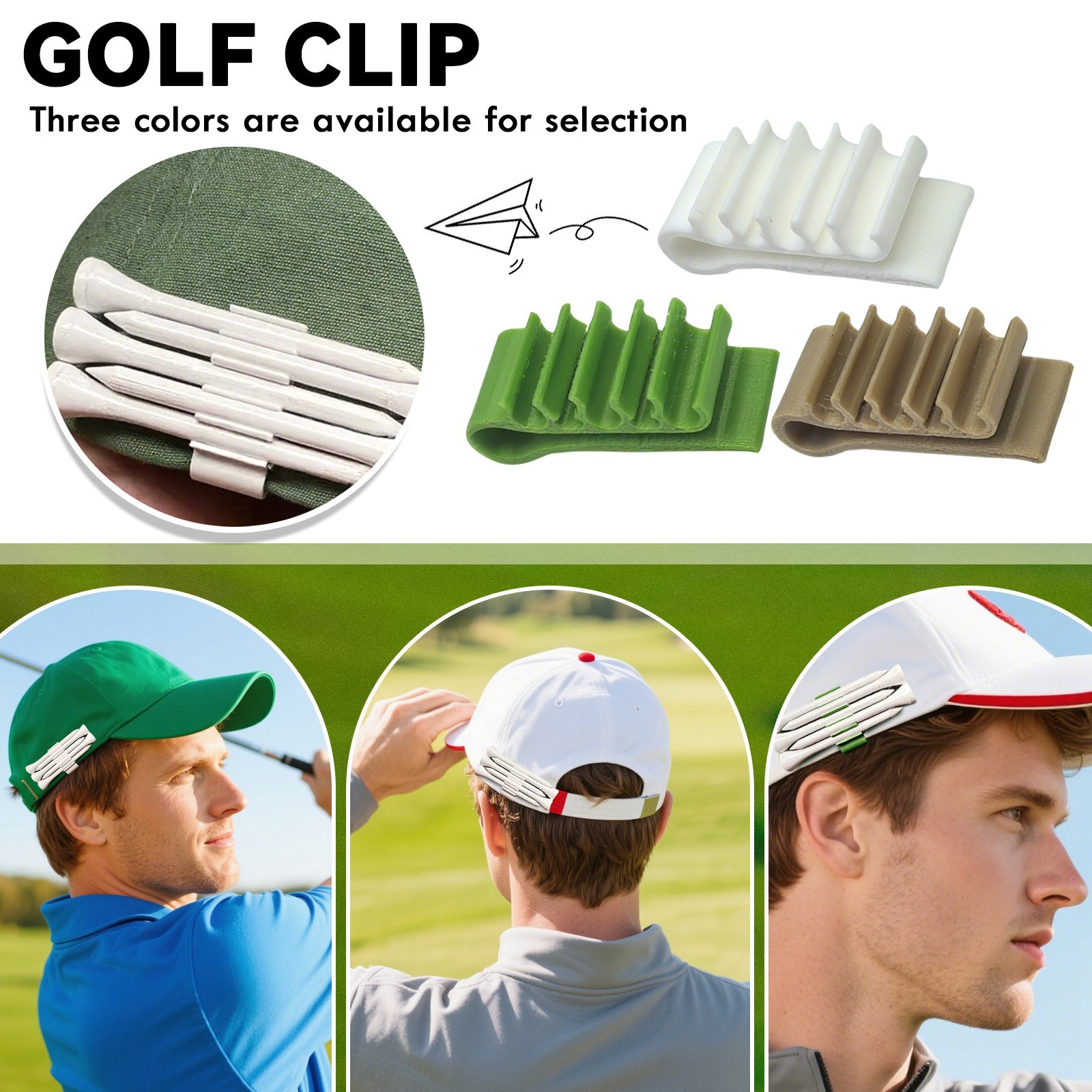 Golf Equipment Holder - 모자 클립 골프 시트 홀더, 챙
