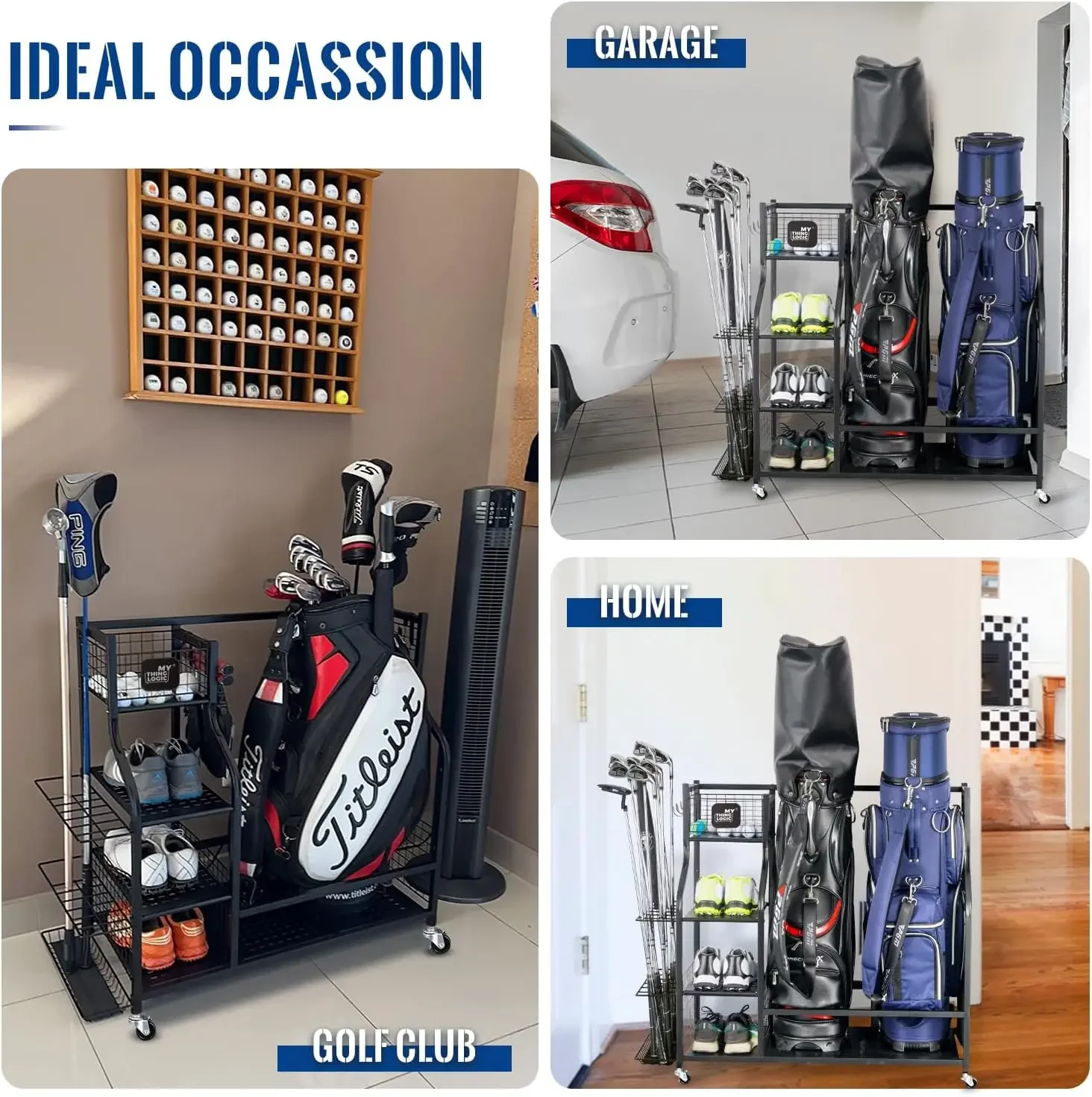 골프 장비 보관함, 골프백 보관대 및 기타 골프 장비  - Golf Equipment Organizer For Garage 리뷰 및 가격