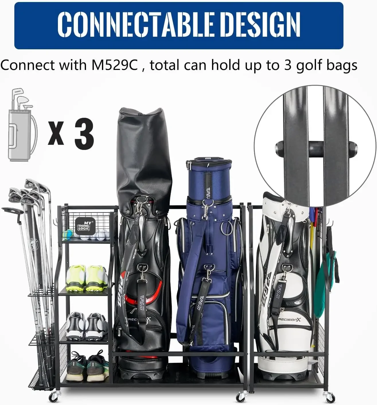 골프 장비 보관함, 골프백 보관대 및 기타 골프 장비  - Golf Equipment Organizer For Garage 리뷰 및 가격