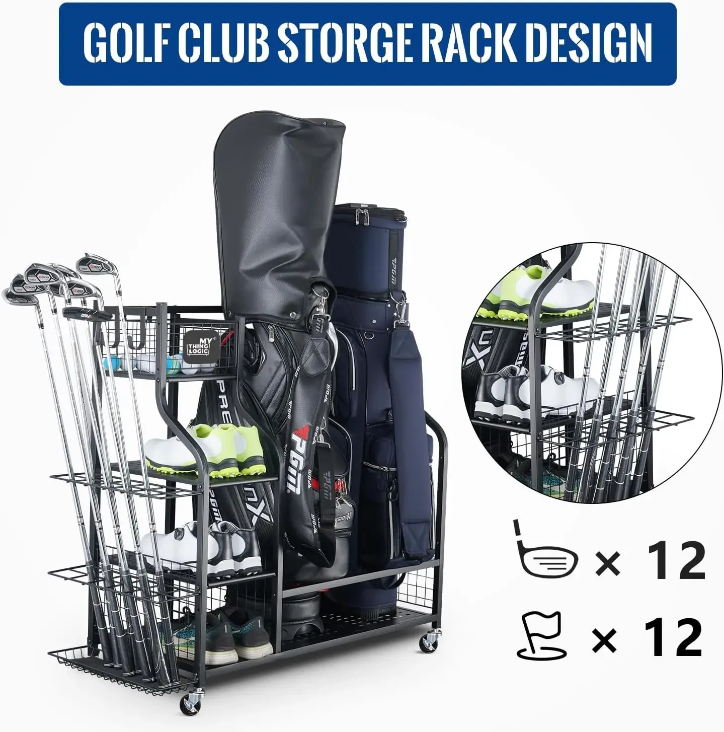 골프 장비 보관함, 골프백 보관대 및 기타 골프 장비  - Golf Equipment Organizer For Garage 리뷰 및 가격