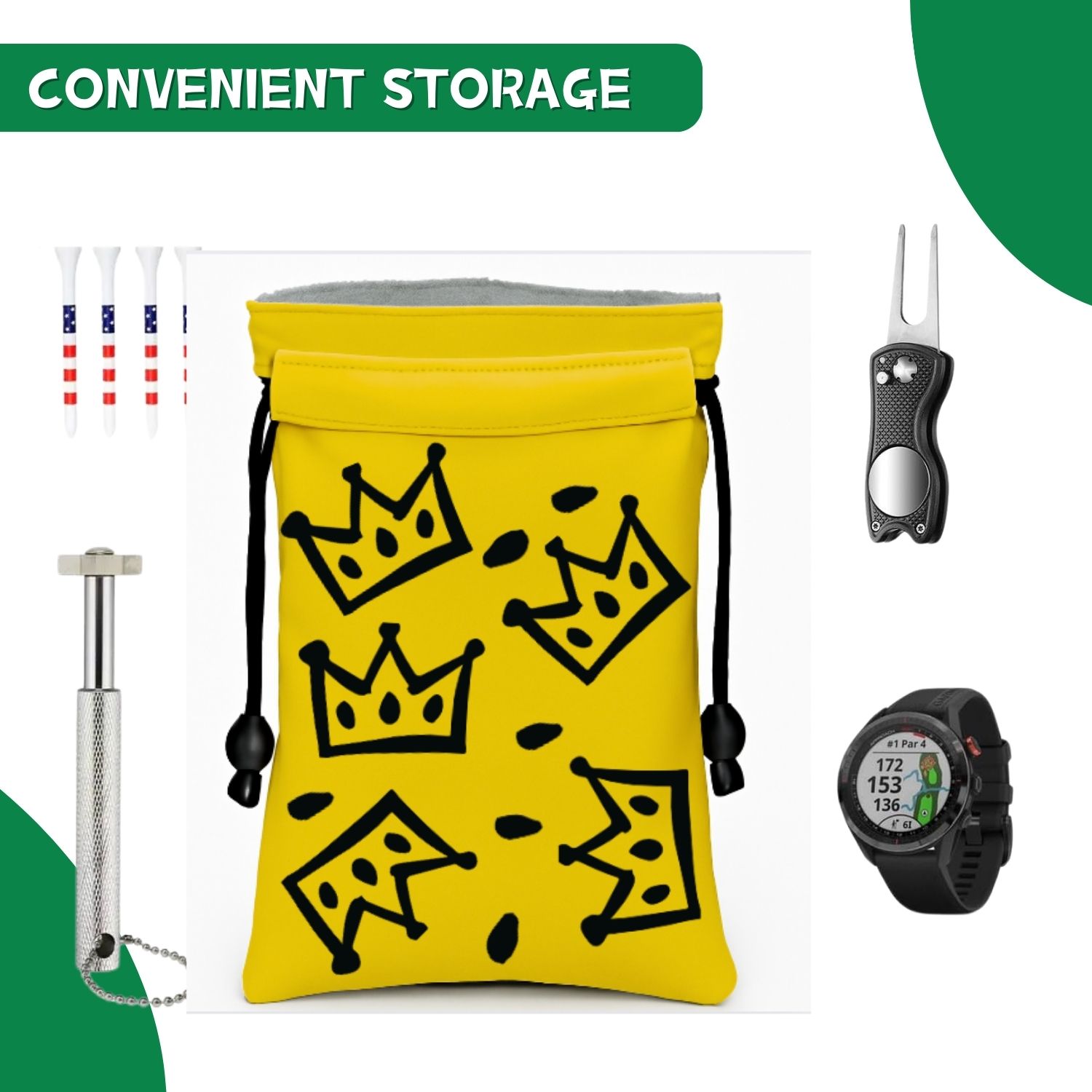 크라운 골프 귀중품 가방, 재미있는 골프 귀중품 파우치 - Golf Equipment Holder 리뷰 및 가격